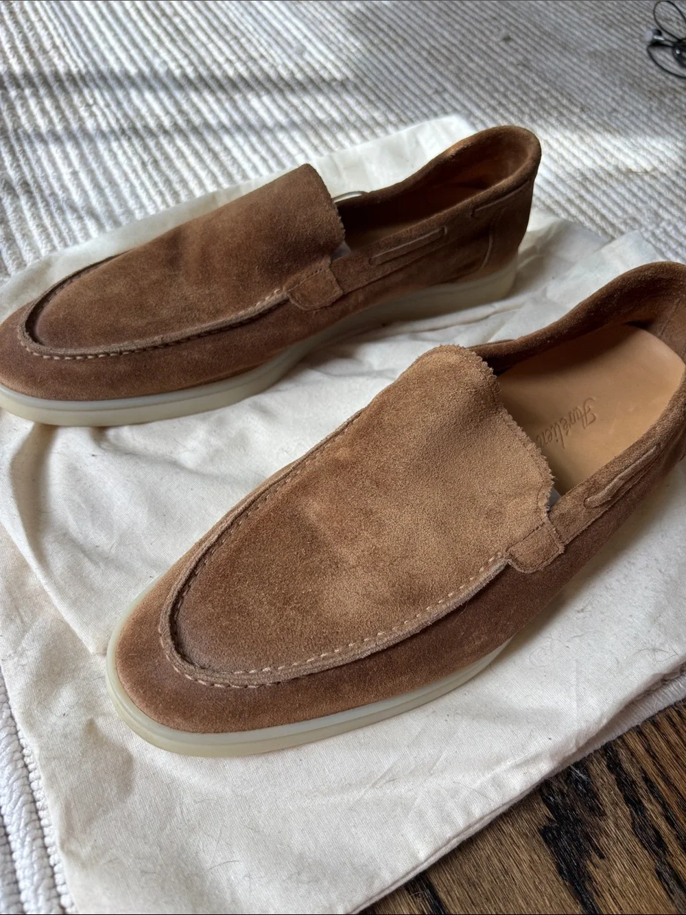 Men's Suede Slip-On Loafers in Chestnut Brown - Elegant Casual Dress Shoe - Picture 4 of 5